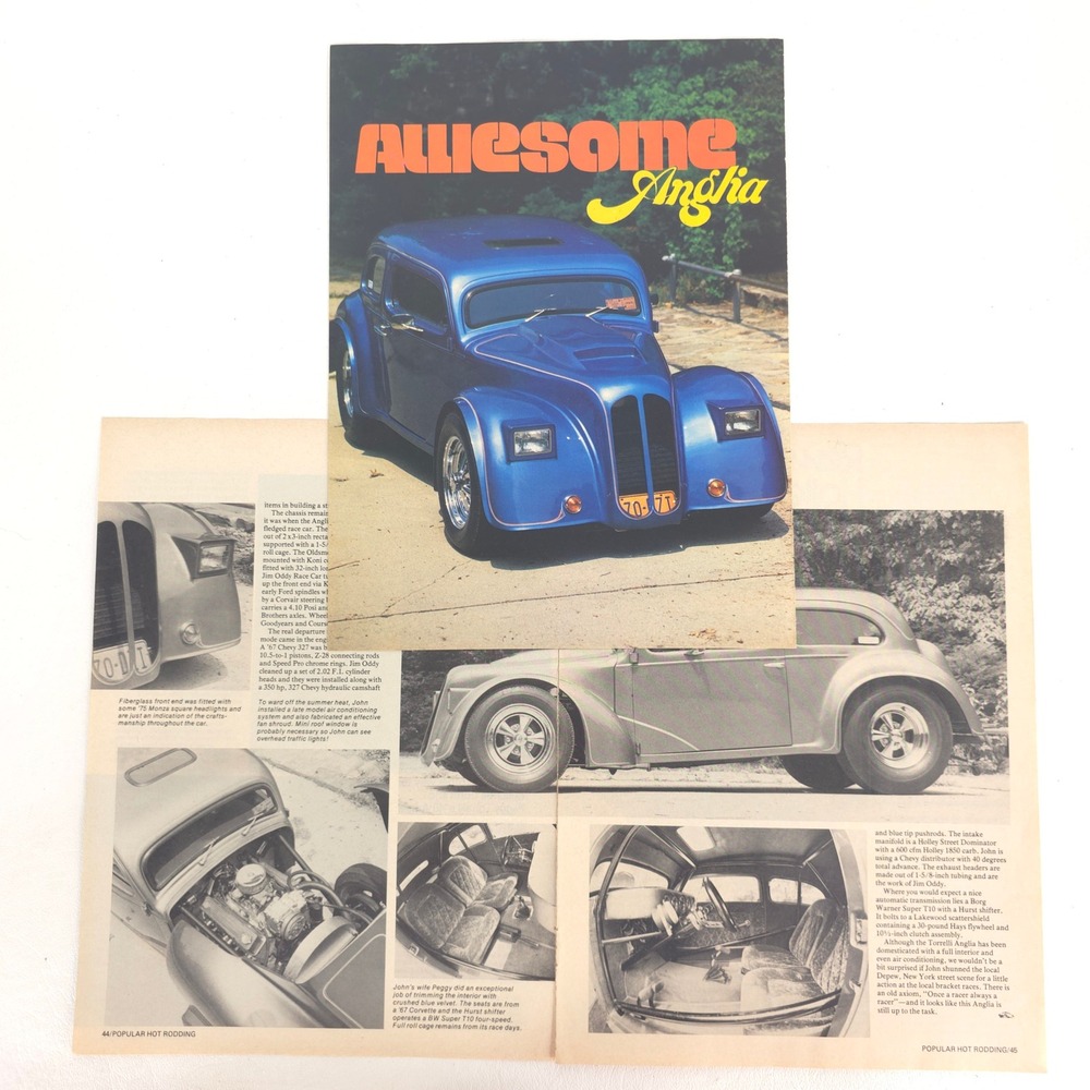 Awesome Anglia Ford Custom Coupe Vintage Print Ad Street Rod Drag Racing Hot Rod